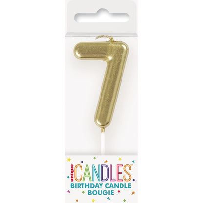MINI GOLD NUMERAL CANDLE - 7 image 0