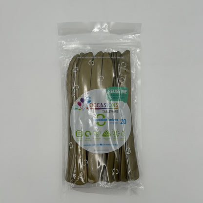 Gold Plastic Knife Pack 20 image 0