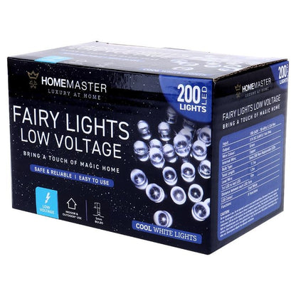 Fairy Light Low Voltage 200LED 11.5m Total Length Cool White 8 Function image 0