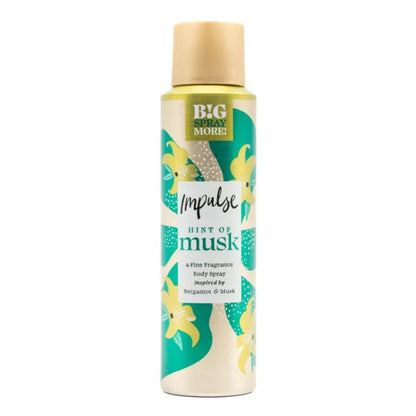 IMPULSE 100g / 150mL BODY SPRAY HINT OF MUSK INSPIRED BY BERGAMOT AND MUSK