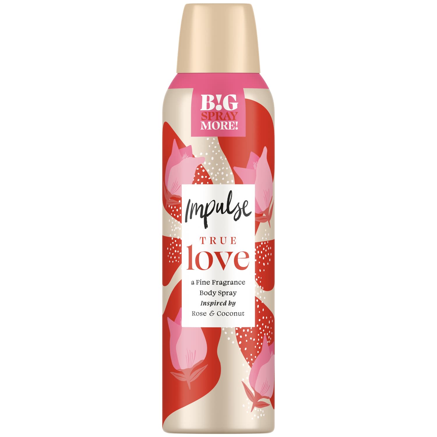 IMPULSE 100g / 150mL BODY SPRAY TRUE LOVE INSPIRED BY ROSE AND COCONUT