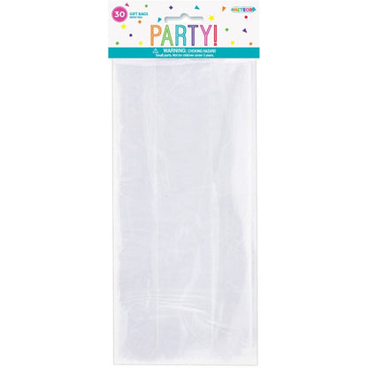 30 MEDIUM CELLO BAGS & TIES- CLEAR image 0