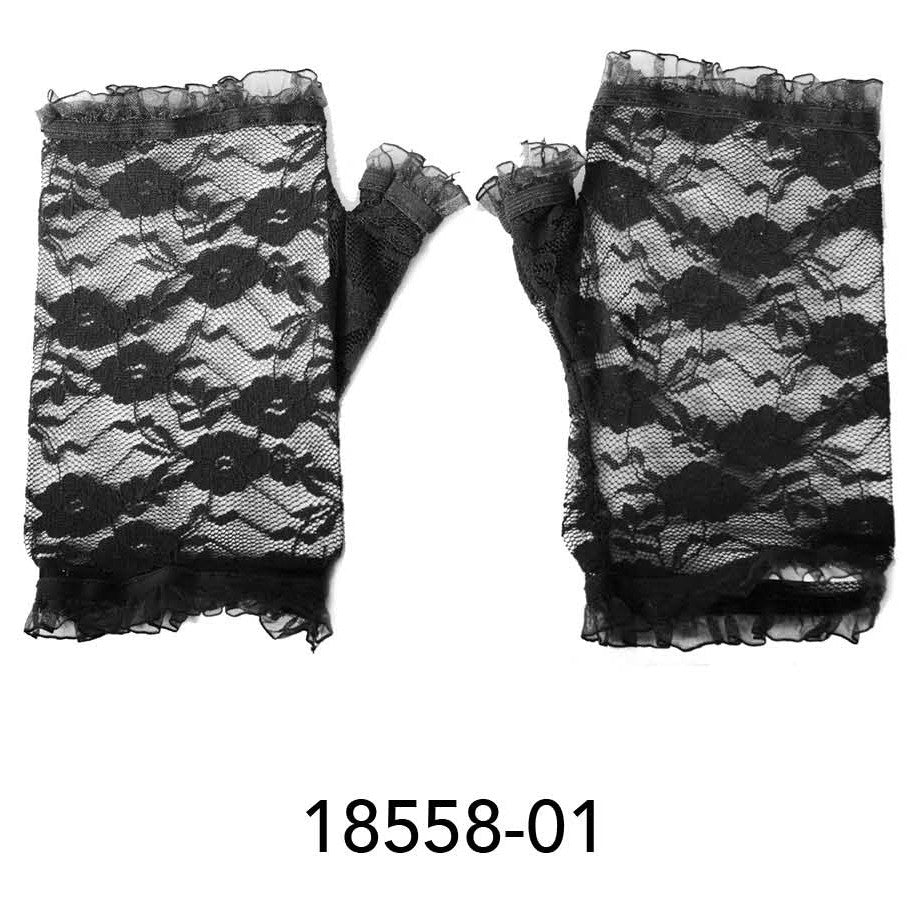 Fingerless Lace Gloves(S) (Black) image 0