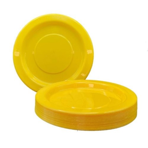 Yellow Plastic Lunch Plates Pack 20 image 0