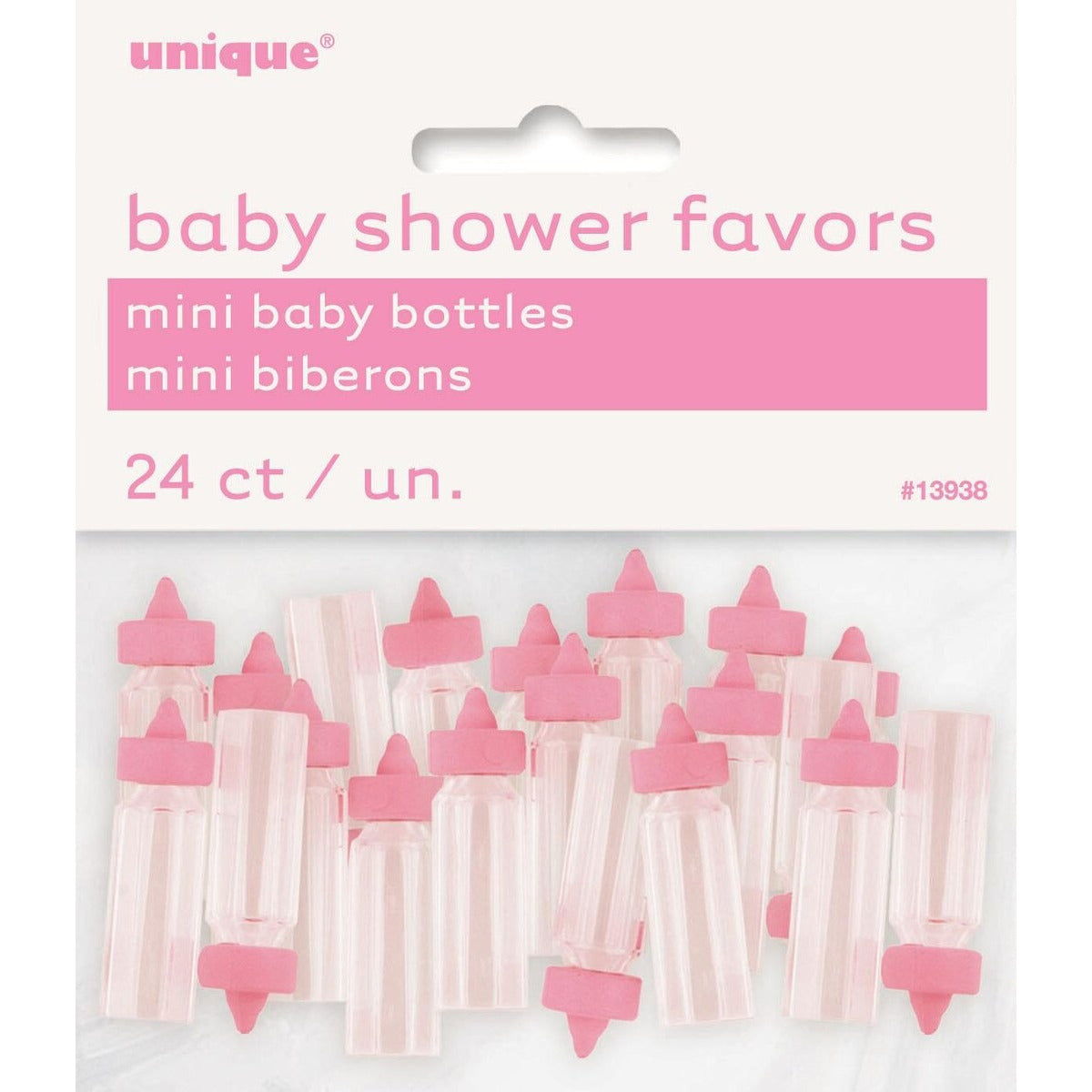 24 MINI BABY BOTTLES - PINK image 0