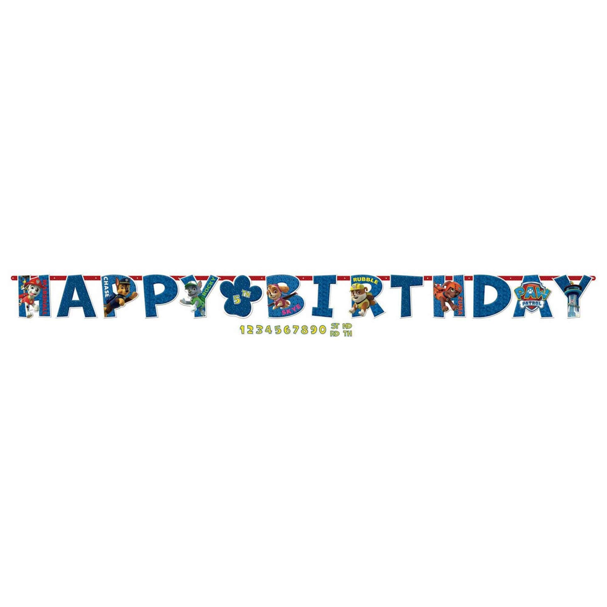 Paw Patrol Jumbo Add-An-Age Letter Banner