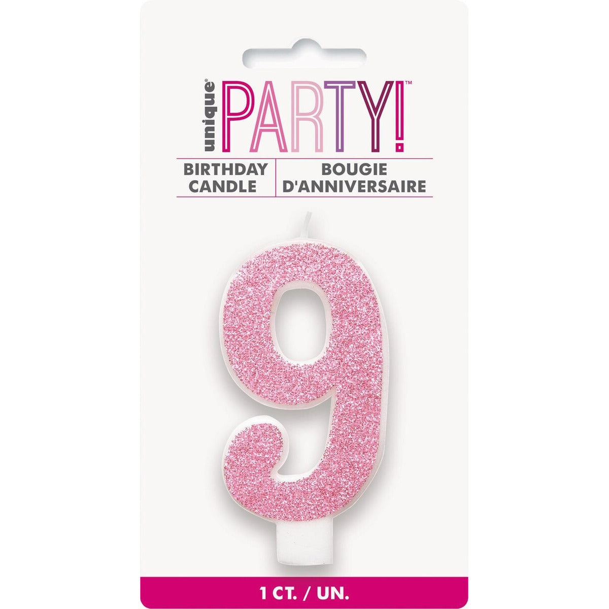 NUMERAL CANDLE 9 - PINK image 0
