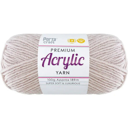Acrylic Yarn 100g 189m 8ply - Light Mauve