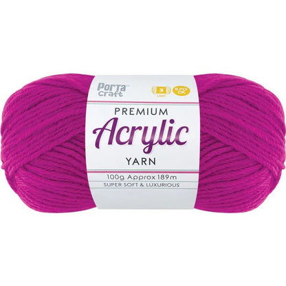 Acrylic Yarn 100g 189m 8ply - Mulberry