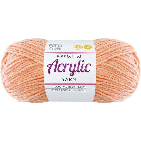 Acrylic Yarn 100g 189m 8ply - Apricot