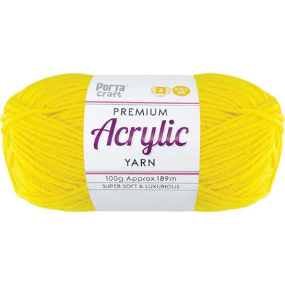 Acrylic Yarn 100g 189m 8ply - Sunshine