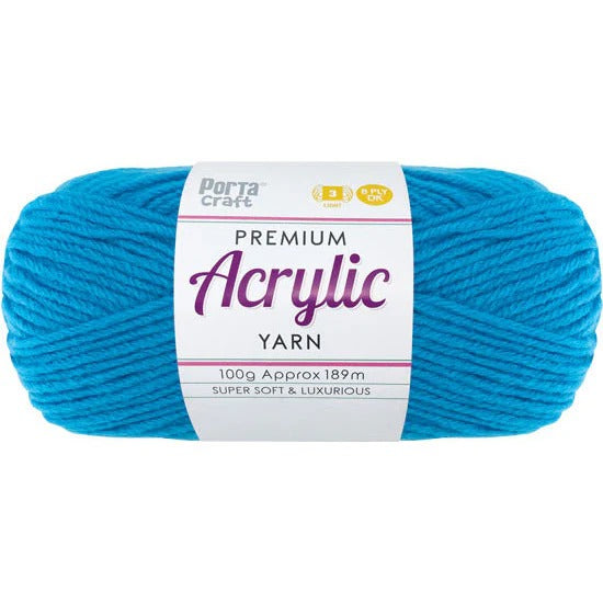 Acrylic Yarn 100g 189m 8ply - Hot Blue