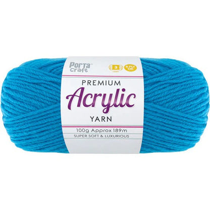 Acrylic Yarn 100g 189m 8ply - Hot Blue