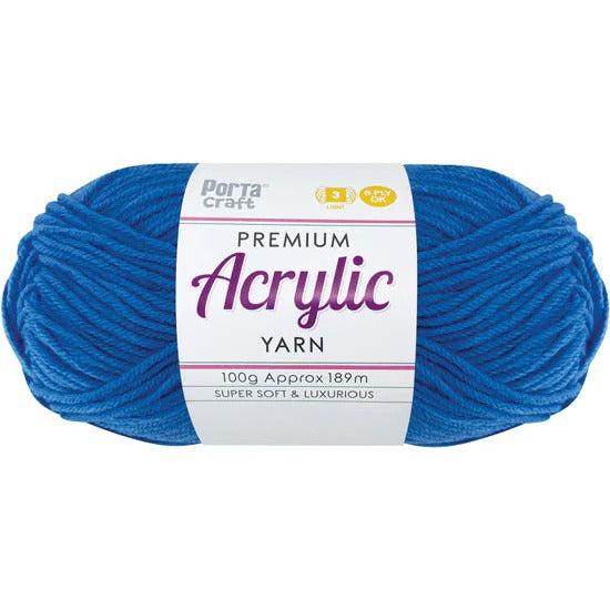 Acrylic Yarn 100g 189m 8ply - True Blue