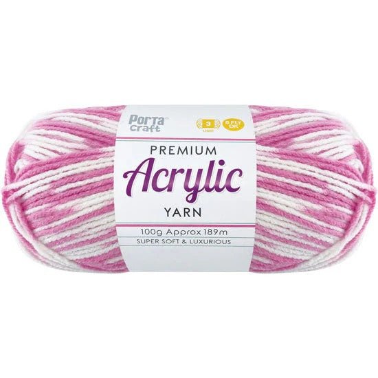 Acrylic Yarn 100g 189m 8ply - Pinkie Pie