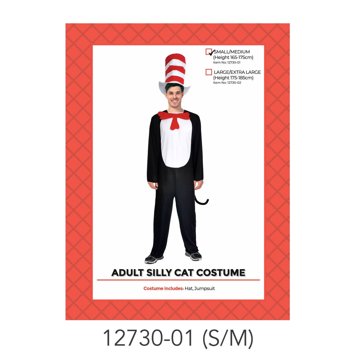Adult Silly cat jumpsuit costume S/M image 0