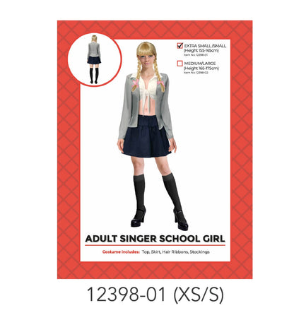 Adult Singer School Girl Costume (XS/S)