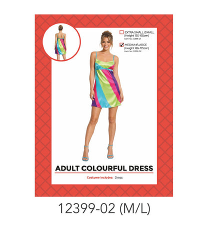 Adult Colourful Dress Costume (M/L)