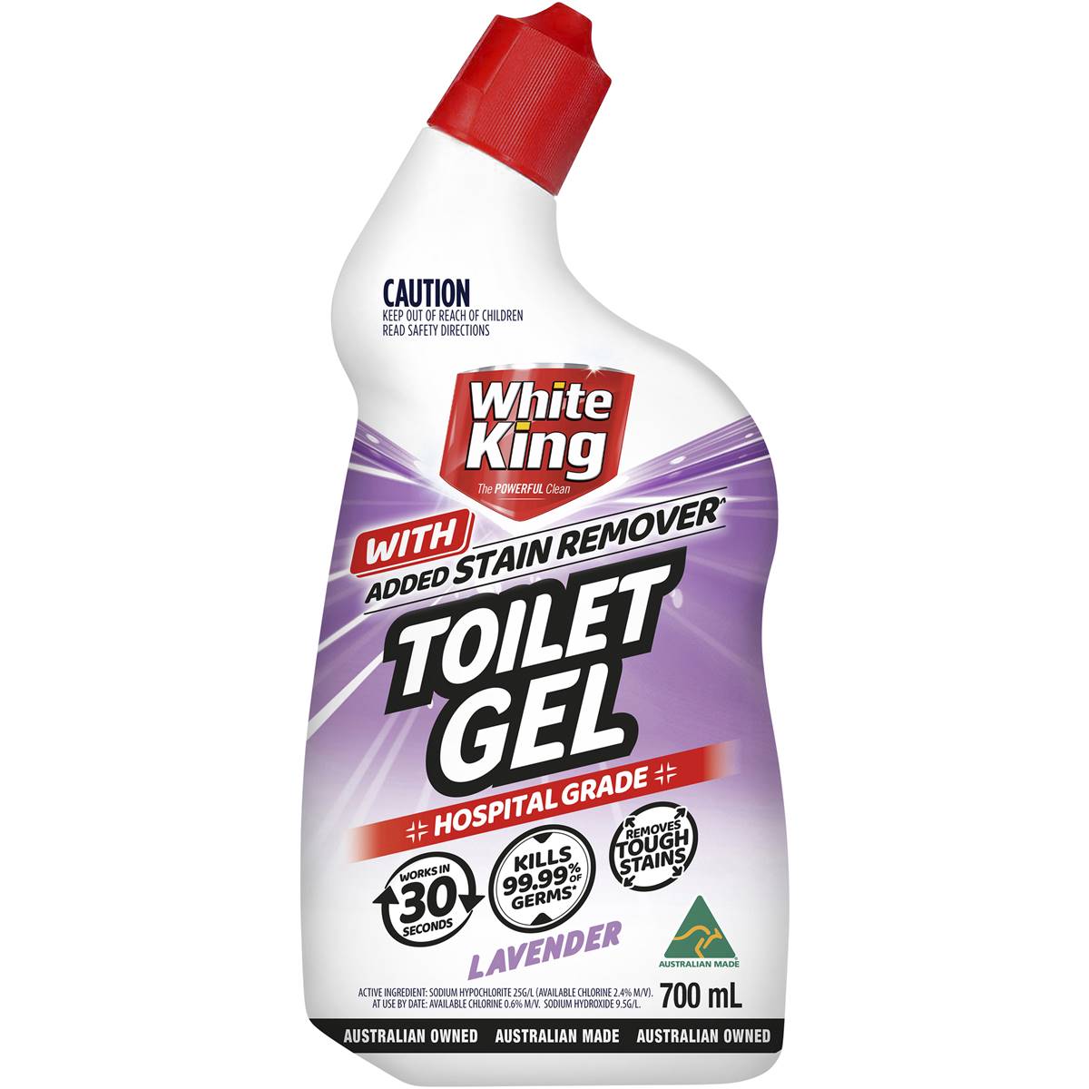 WHITE KING 700mL TOILET GEL LAVENDER