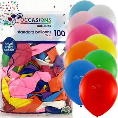 Standard 30cm Latex Balloons 100pk - Mixed image 0