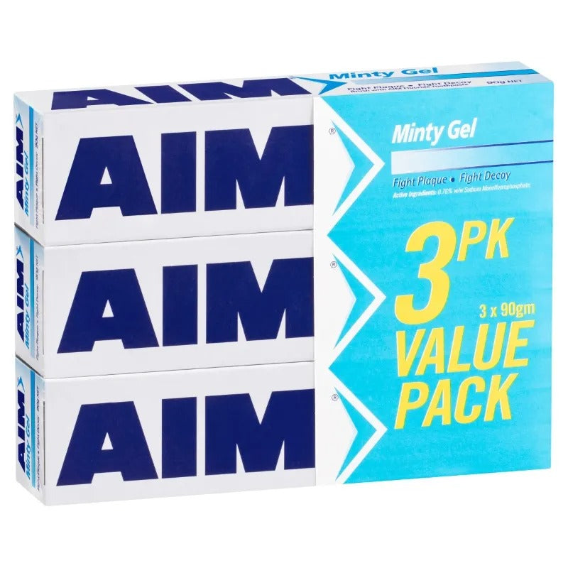 AIM PK3 x 90g TOOTHPASTE MINTY GEL