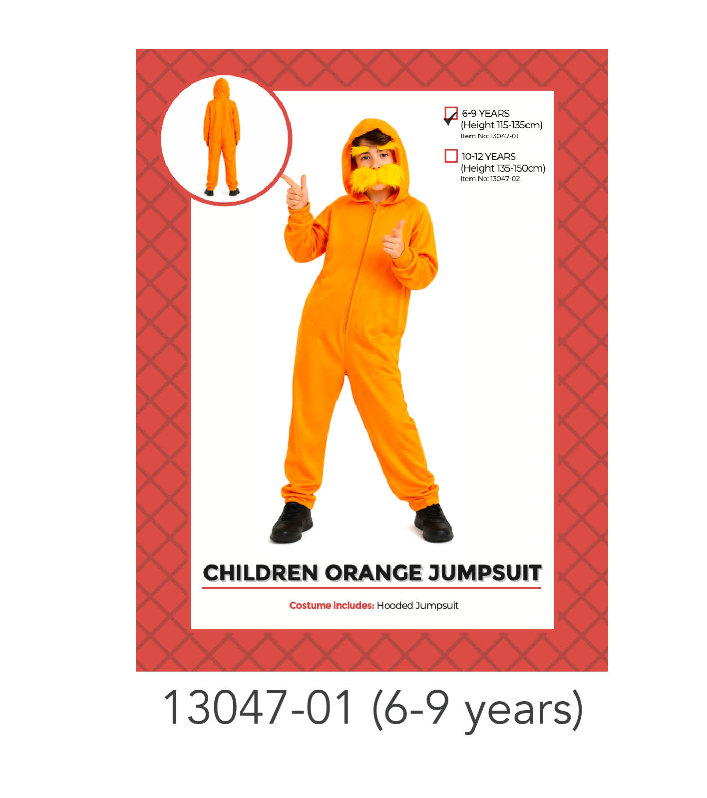 Children Orange Jumpsuit (6-9 years)
