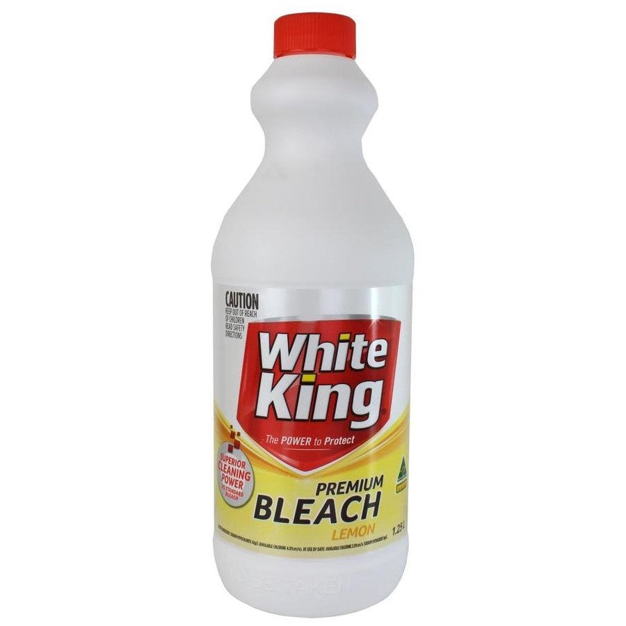 WHITE KING 1.25L PREMIUM LIQUID BLEACH LEMON