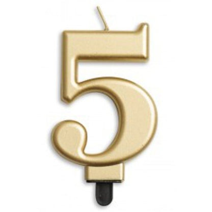CANDLE NUMERAL JUMBO GOLD #5 image 0