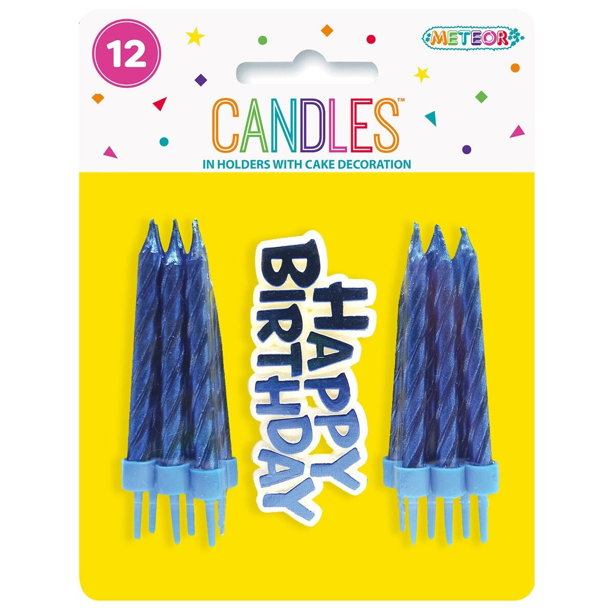 12 CANDLES W/CAKE DECO - BLUE image 0