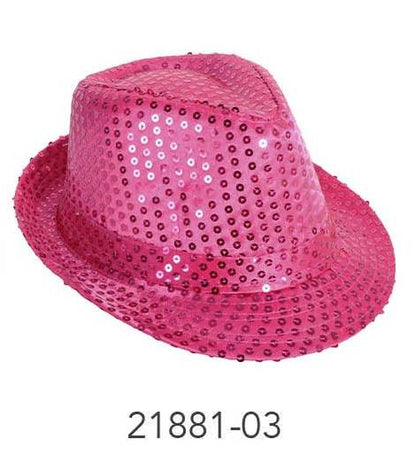Sequin Trilby Hat (Hot Pink) image 0
