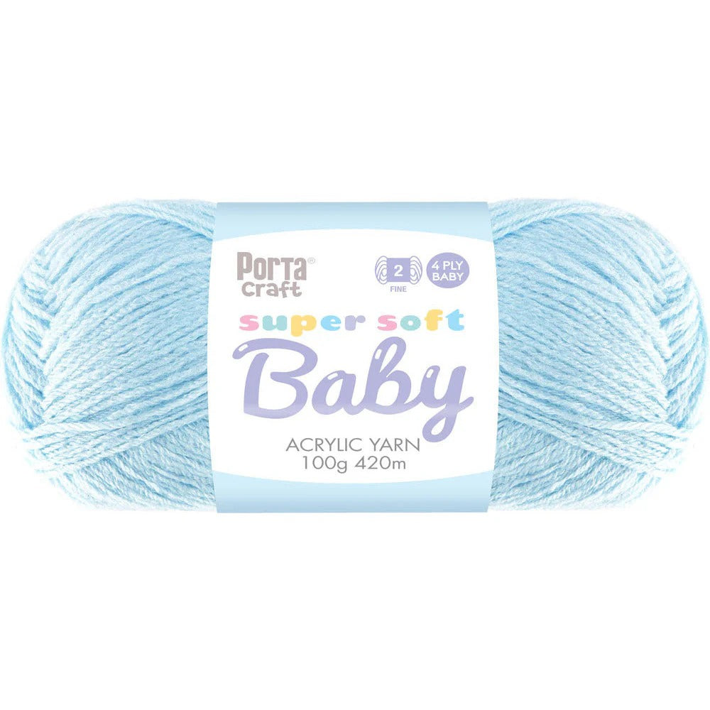 Super Soft Baby Acryl Yarn 420m 4ply Baby Blue