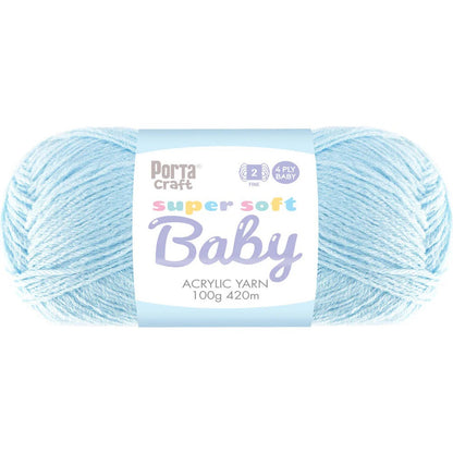 Super Soft Baby Acryl Yarn 420m 4ply Baby Blue