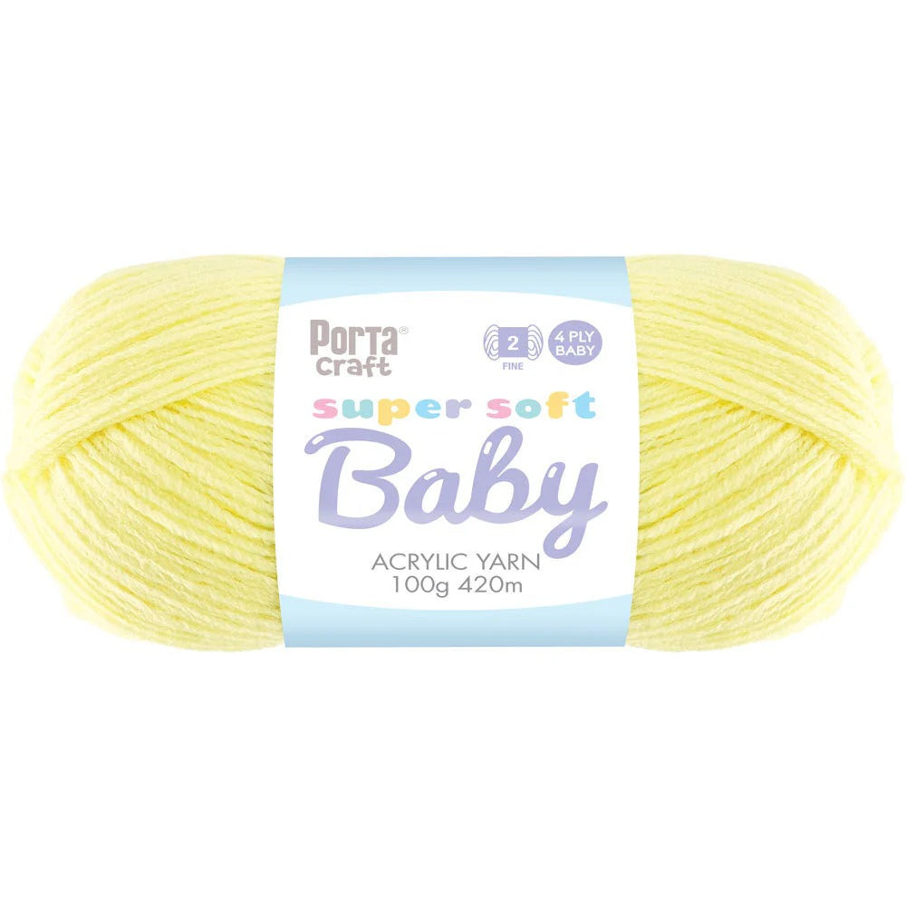 Super Soft Baby Acryl Yarn 420m 4ply Lemon
