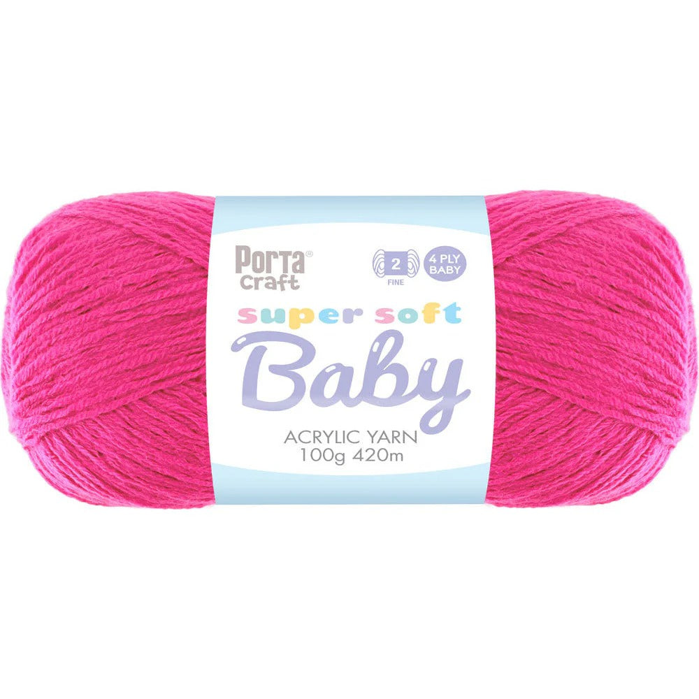 Super Soft Baby Acryl Yarn 420m 4ply Fun Pink