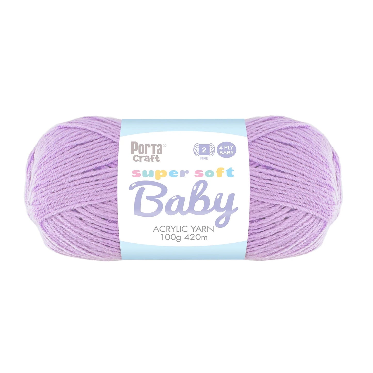 Super Soft Baby Acryl Yarn 420m 4ply Soft Lilac