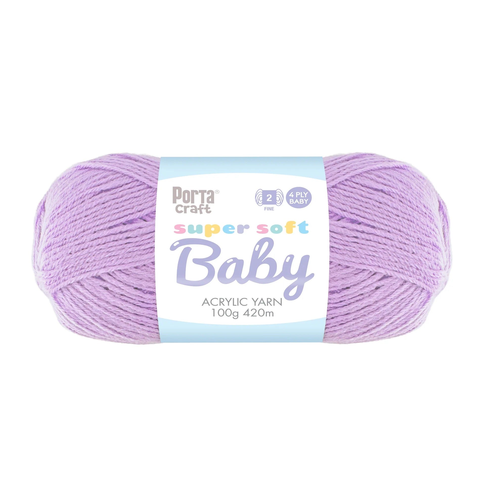 Super Soft Baby Acryl Yarn 420m 4ply Soft Lilac