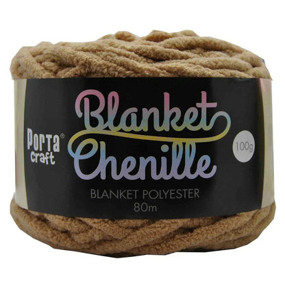 Chenille Blanket Yarn 100g 80m Solid Latte