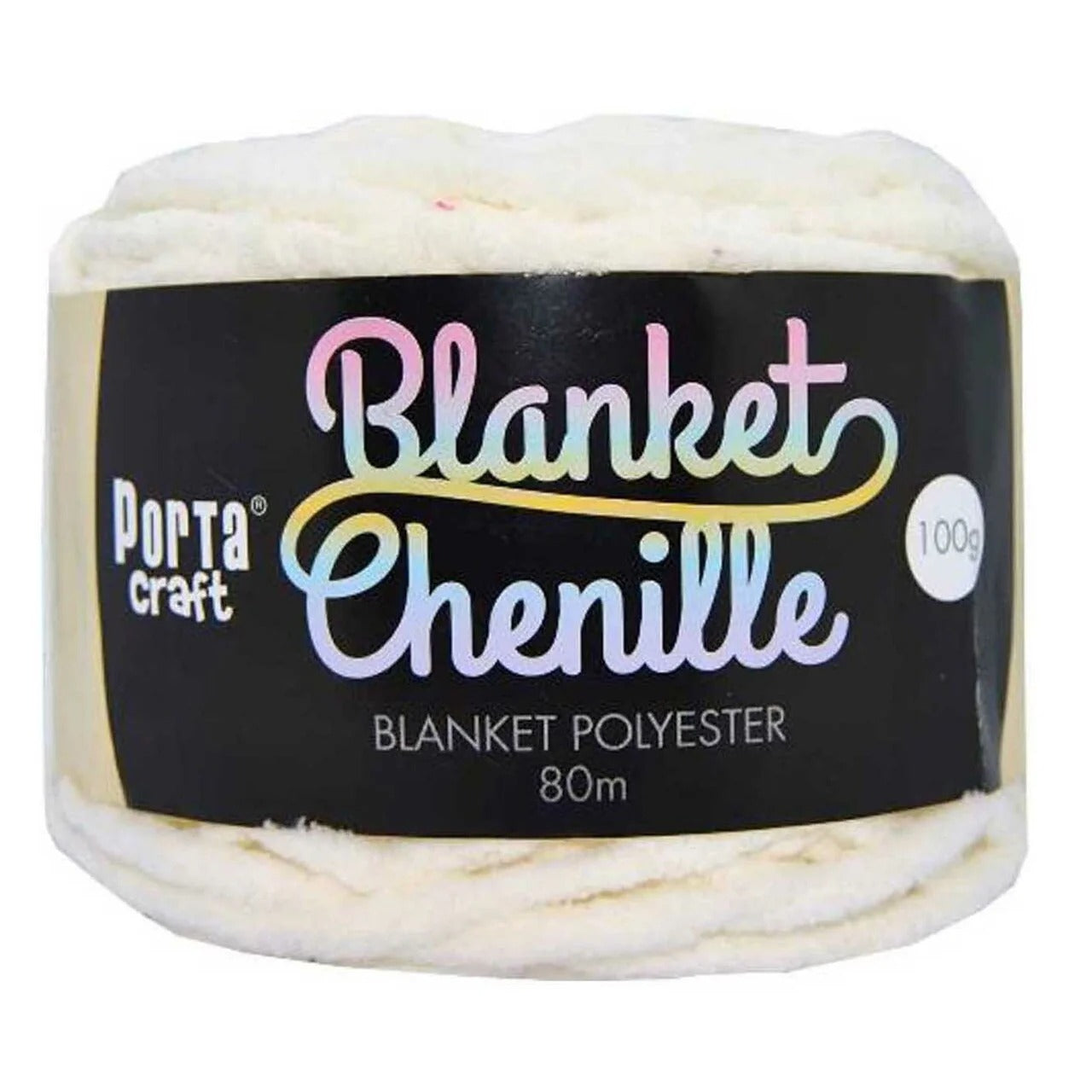 Chenille Blanket Yarn 100g 80m Solid Cream