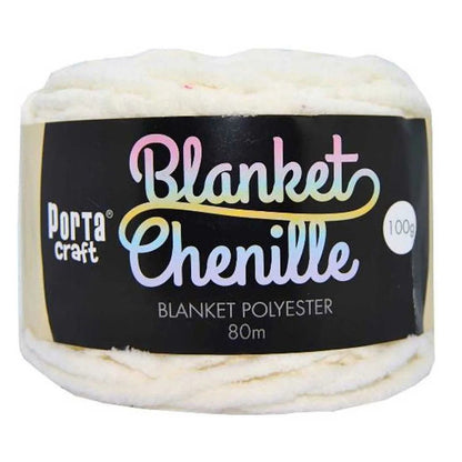 Chenille Blanket Yarn 100g 80m Solid Cream