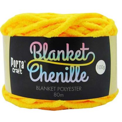 Chenille Blanket Yarn 100g 80m Solid Lemon