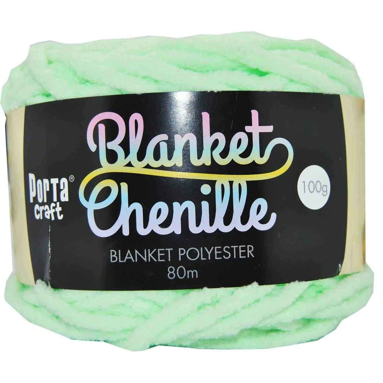 Chenille Blanket Yarn 100g 80m Solid Mint