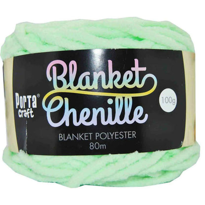 Chenille Blanket Yarn 100g 80m Solid Mint