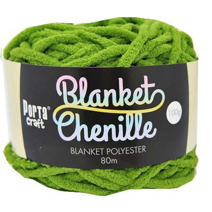 Chenille Blanket Yarn 100g 80m Solid Shamrock