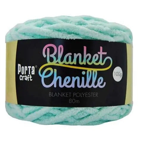 Chenille Blanket Yarn 100g 80m Solid Baby Blue