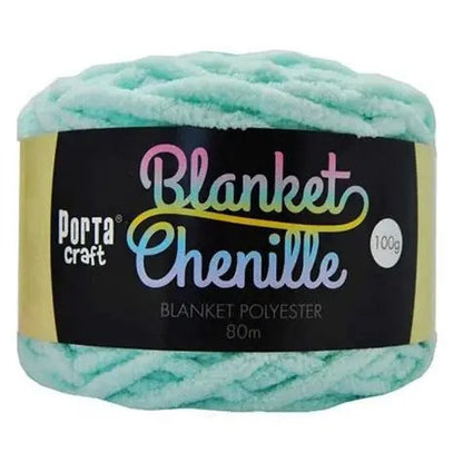 Chenille Blanket Yarn 100g 80m Solid Baby Blue