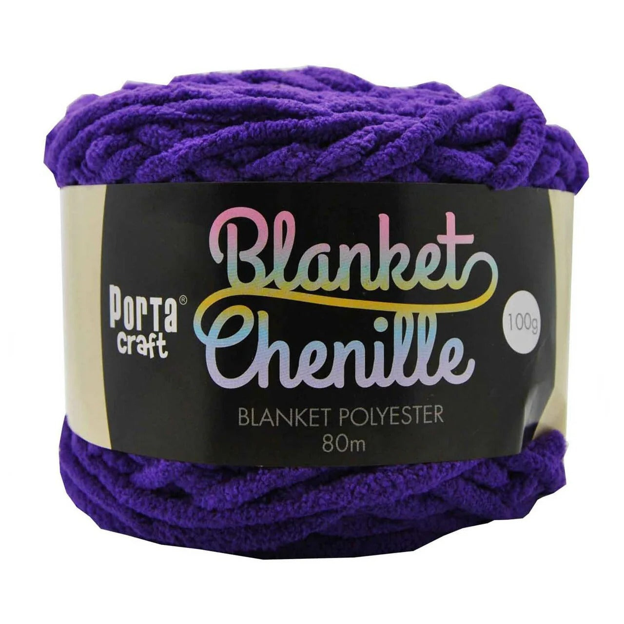 Chenille Blanket Yarn 100g 80m Solid Purple