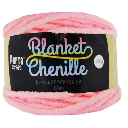Chenille Blanket Yarn 100g 80m Solid Baby Pink
