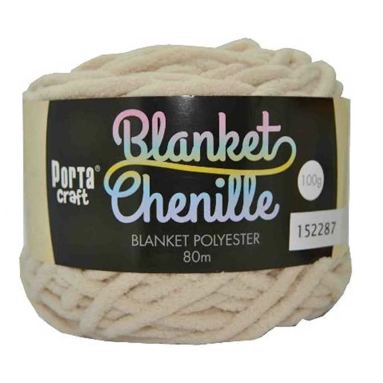 Chenille Blanket Yarn 100g 80m Solid Ivory