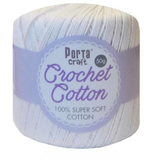 Crochet Cotton 50g 8ply White