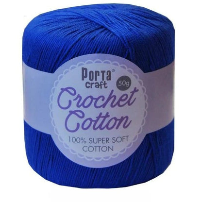 Crochet Cotton 50g 8ply True Blue